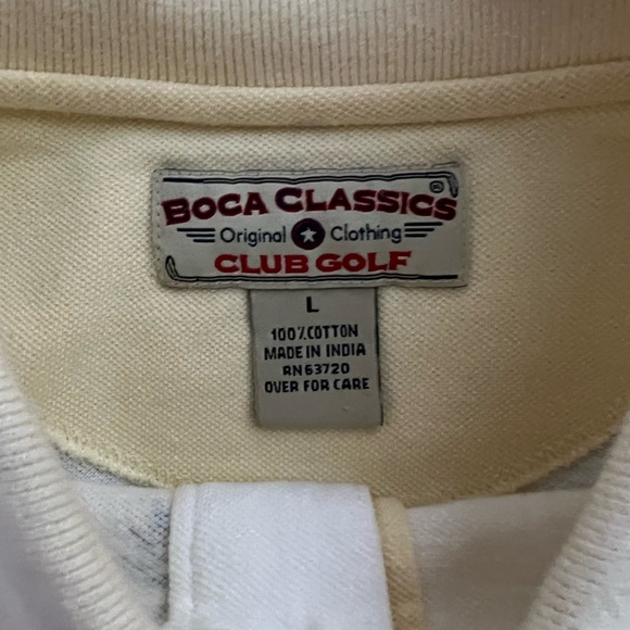 Boca Classics Men's Polo Shirt Large Tropical Palm Trees Golf Course Club House - Picture 4 of 4